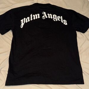 Palm Angels Black Tee with leopard Logo
